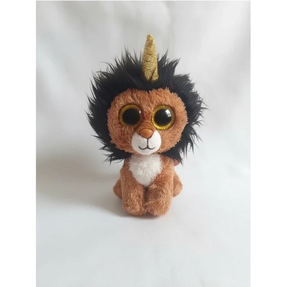 Ty Beanie Boos Ramsey Unicorn Lion Plush 6" Glitter Eyes No Hang Tag